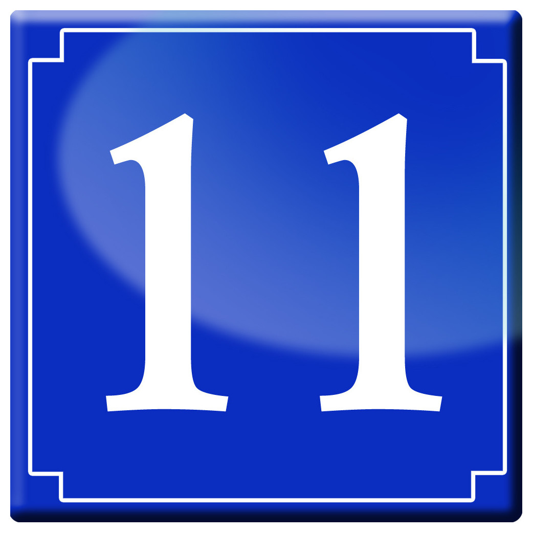 numéro de rue 11 - classique 10x10cm - Sticker/autocollant