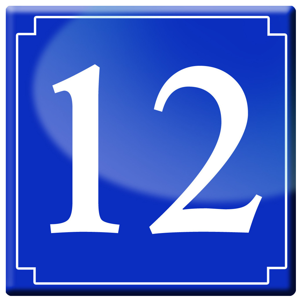 numéro de rue 12 - classique 10x10cm - Sticker/autocollant