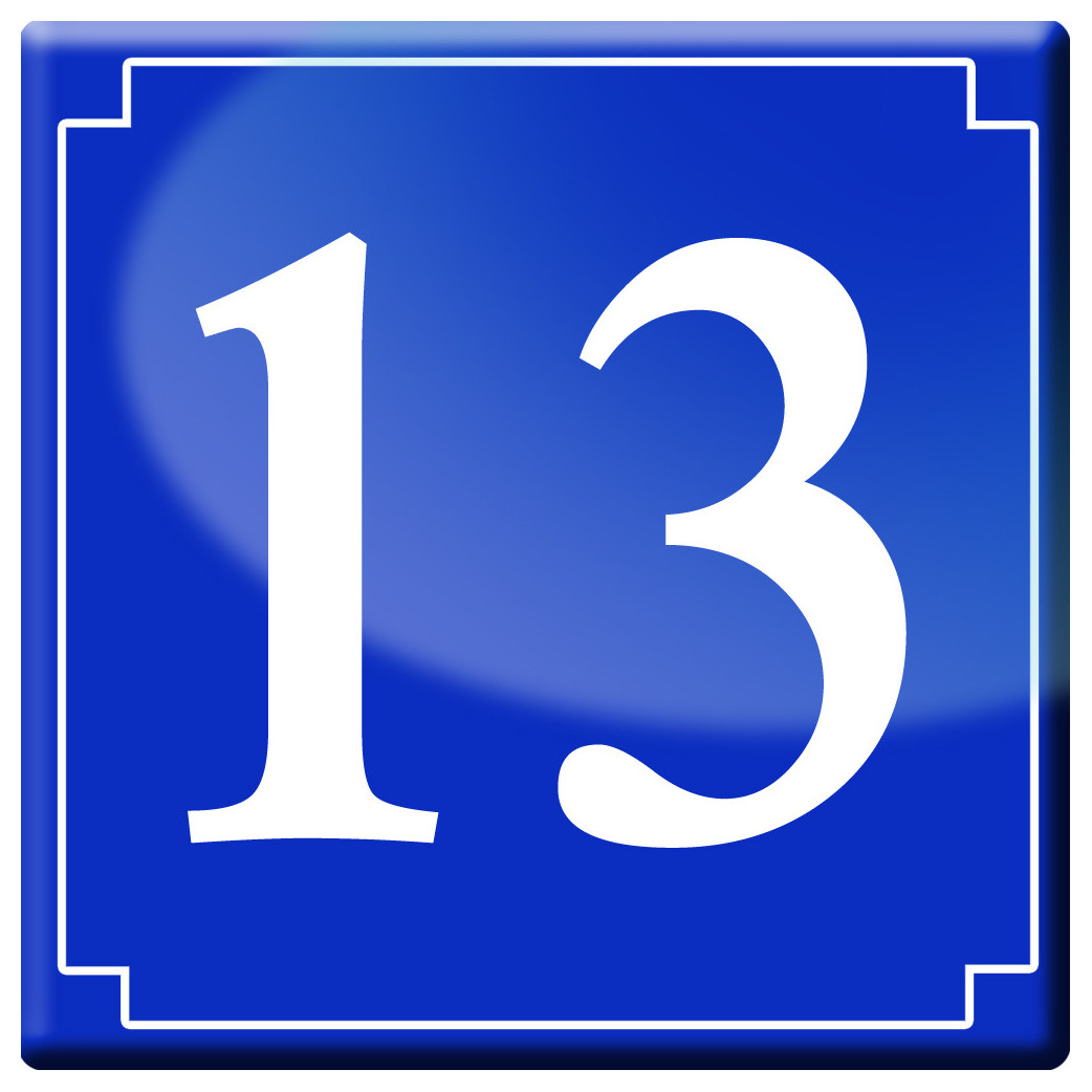 numéro de rue 13 - classique 10x10cm - Sticker/autocollant