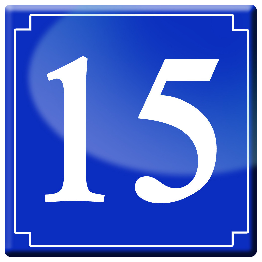 numéro de rue 15 - classique 10x10cm - Sticker/autocollant