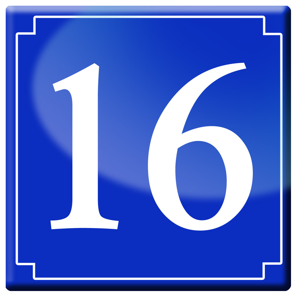 numéro de rue 16 - classique 10x10cm - Sticker/autocollant