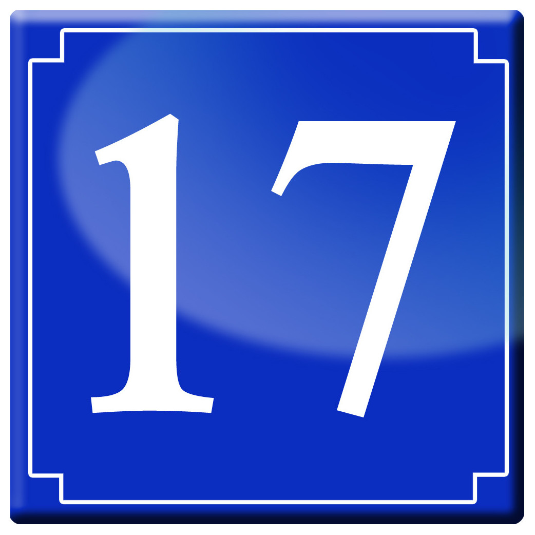 numéro de rue 17 - classique 10x10cm - Sticker/autocollant