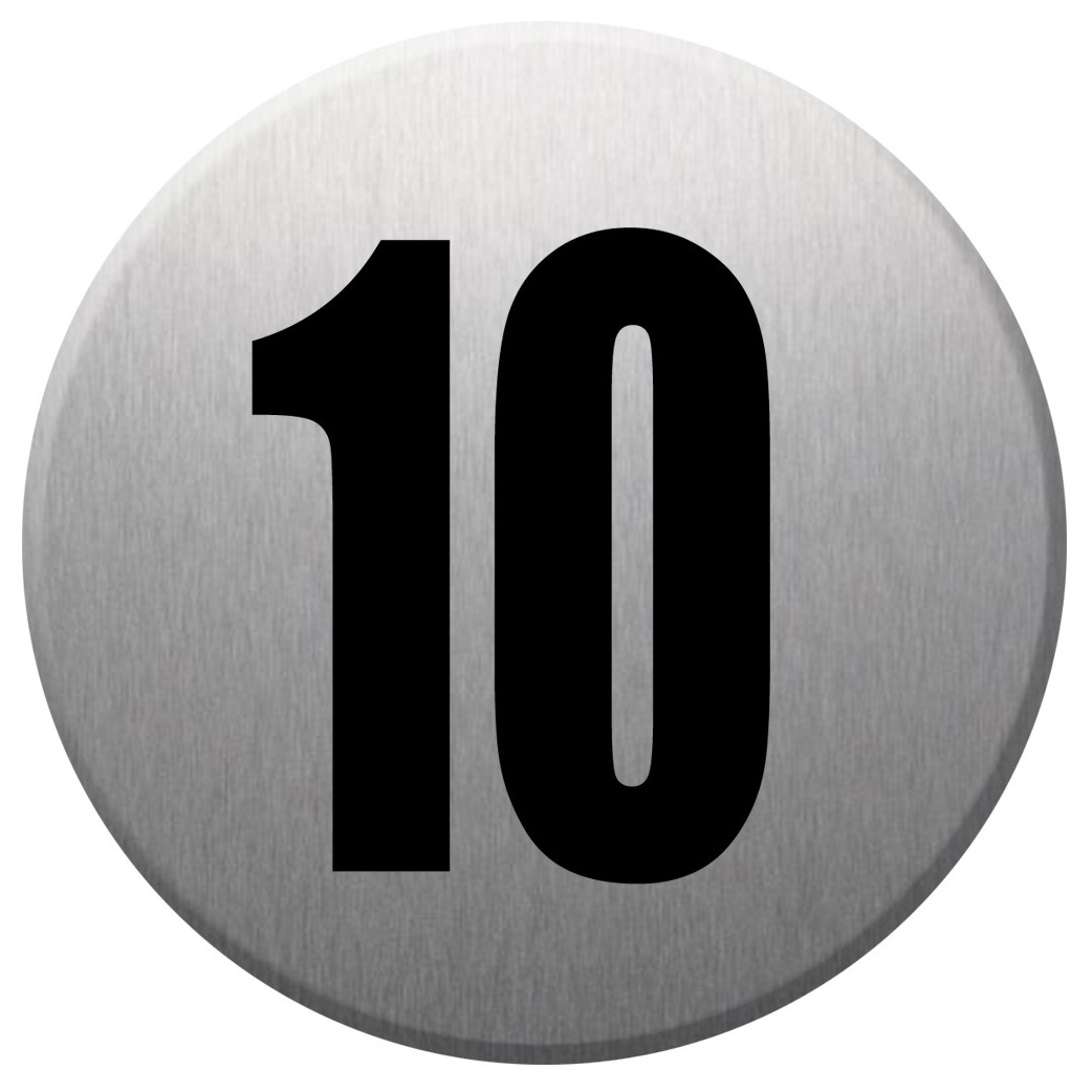 adresse postale numéro 10 - gris brossé 10x10cm - Sticker/autocollant