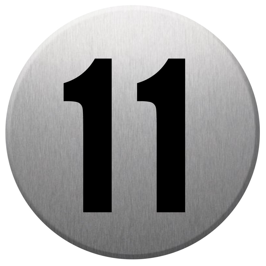 adresse postale numéro 11 - gris brossé 10x10cm - Sticker/autocollant