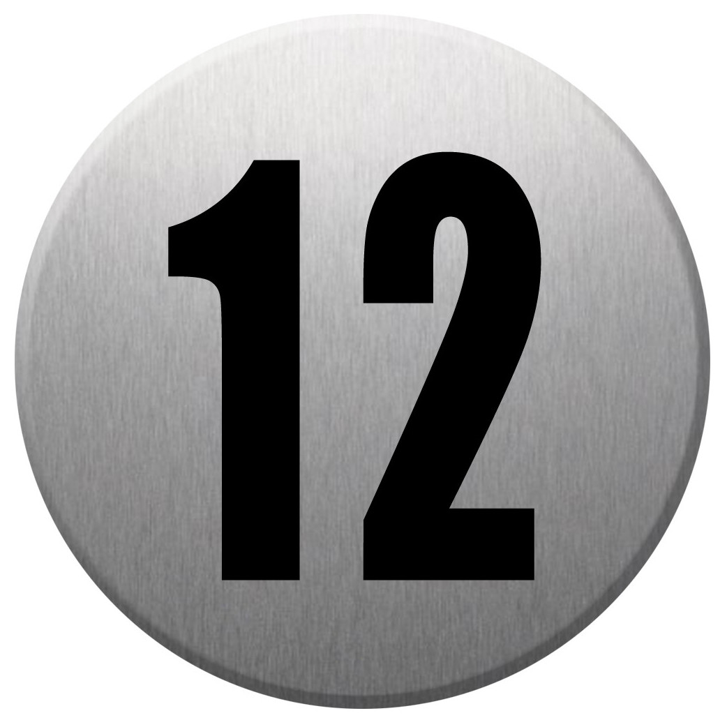 adresse postale numéro 12 - gris brossé 10x10cm - Sticker/autocollant