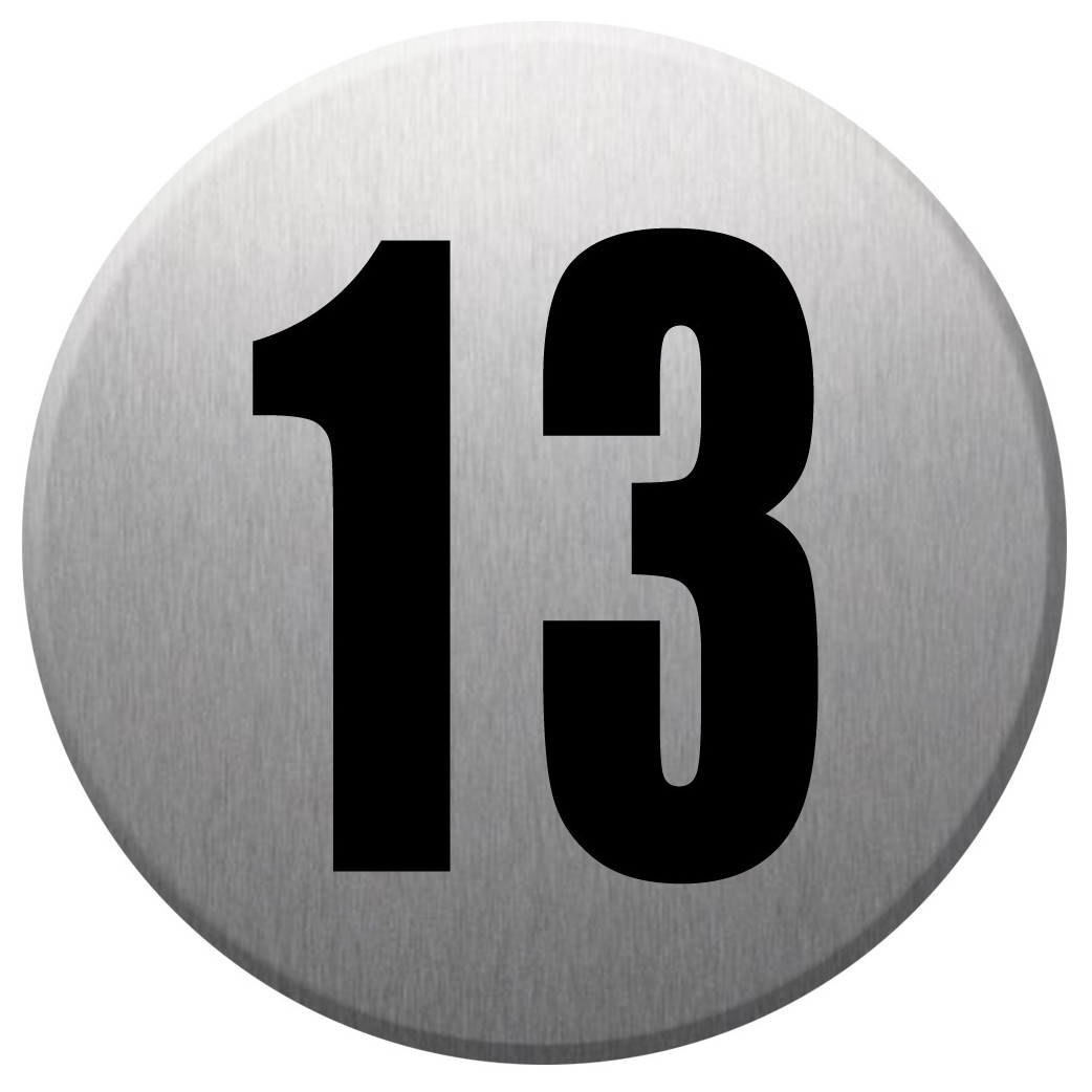adresse postale numéro 13 - gris brossé 10x10cm - Sticker/autocollant