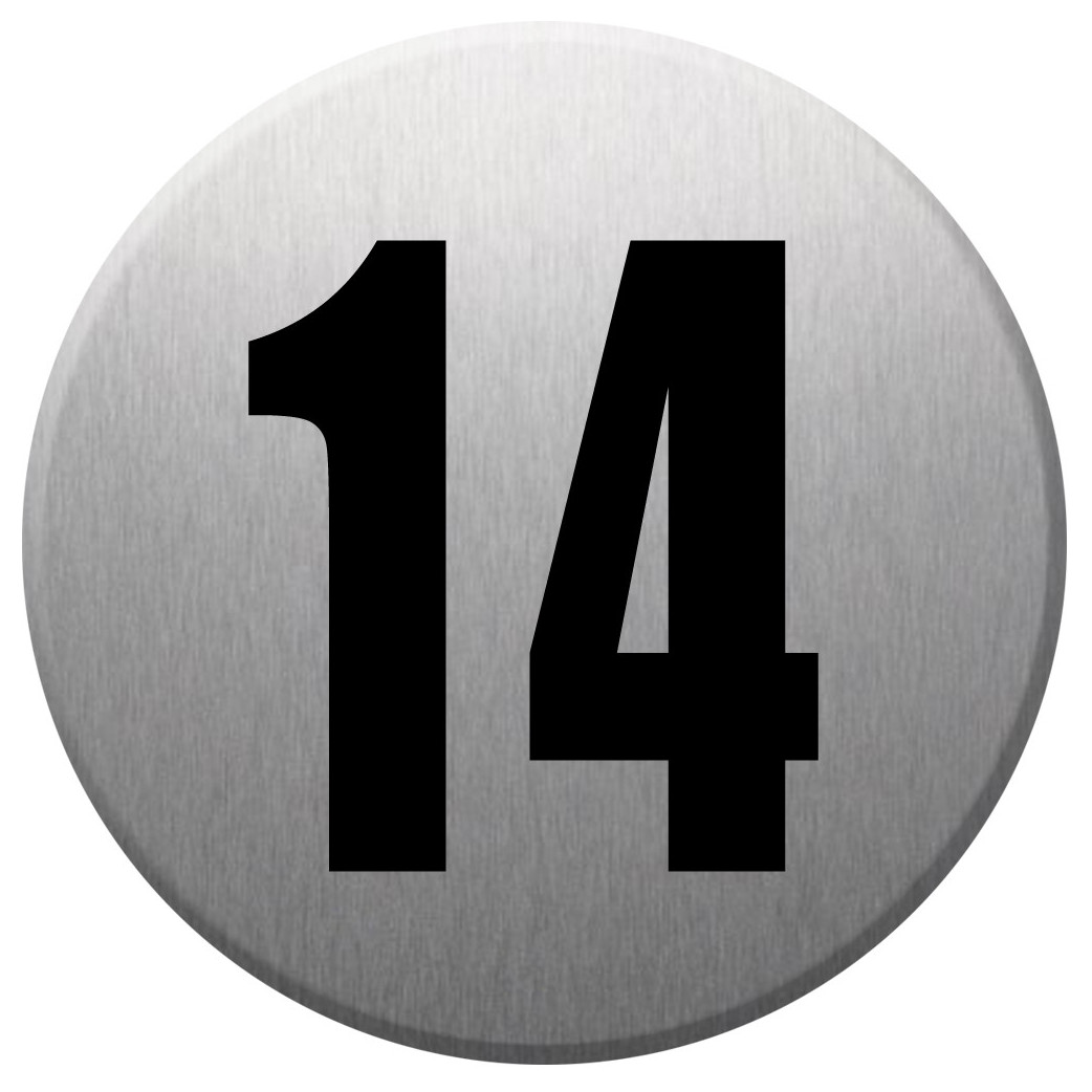 adresse postale numéro 14 - gris brossé 10x10cm - Sticker/autocollant
