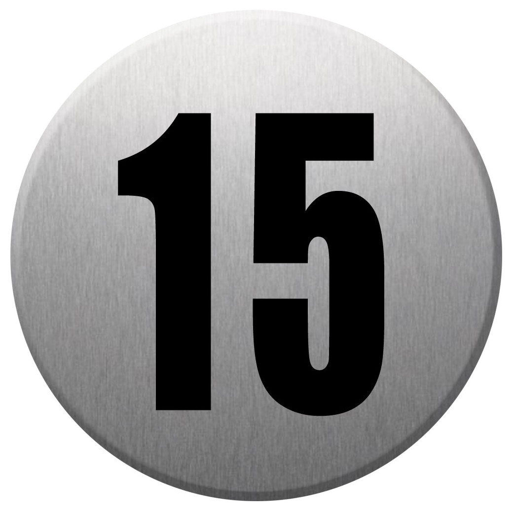 adresse postale numéro 15 - gris brossé 10x10cm - Sticker/autocollant