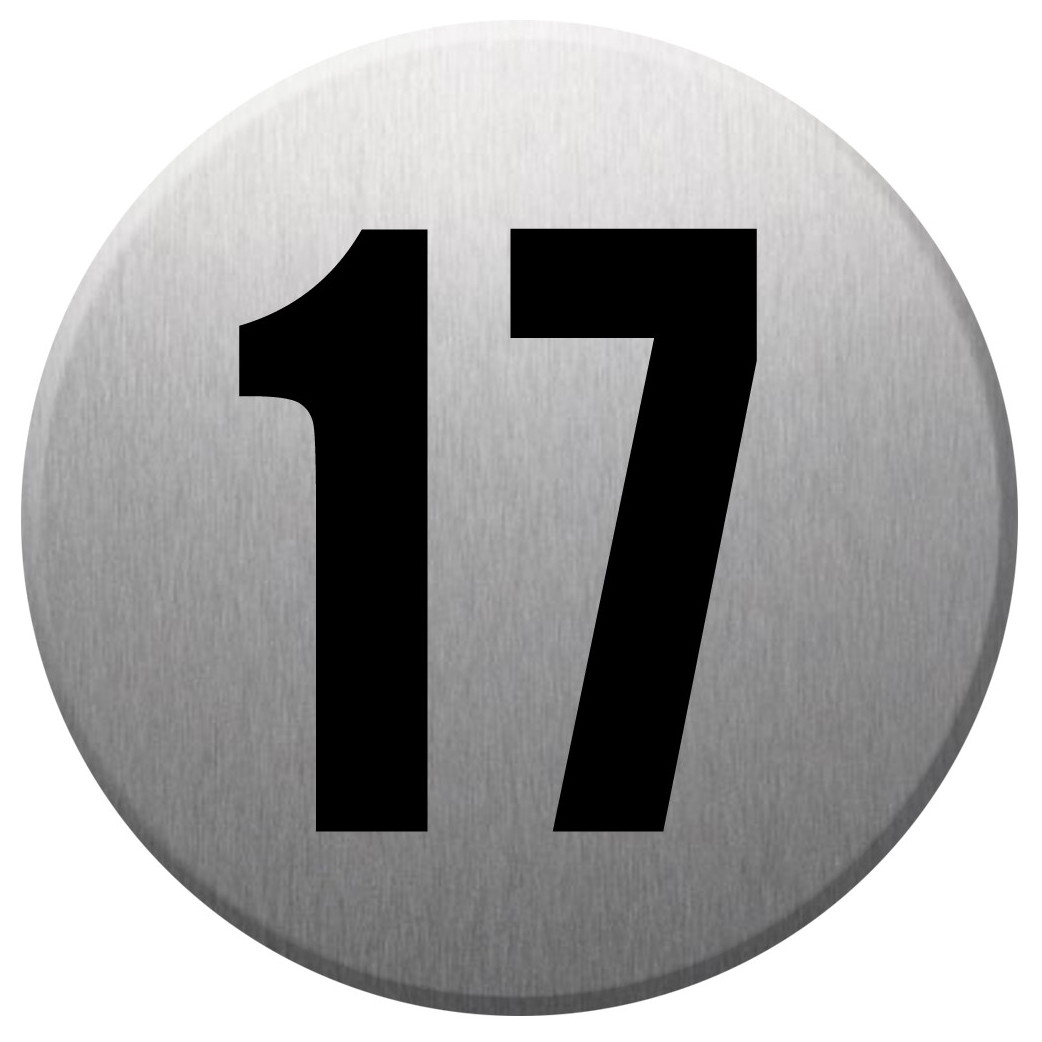 adresse postale numéro 17 - gris brossé 10x10cm - Sticker/autocollant