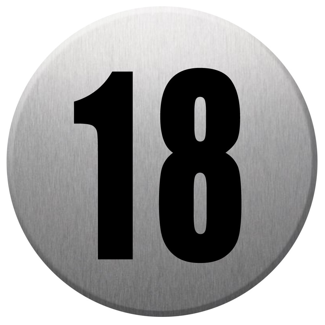 adresse postale numéro 18 - gris brossé 10x10cm - Sticker/autocollant