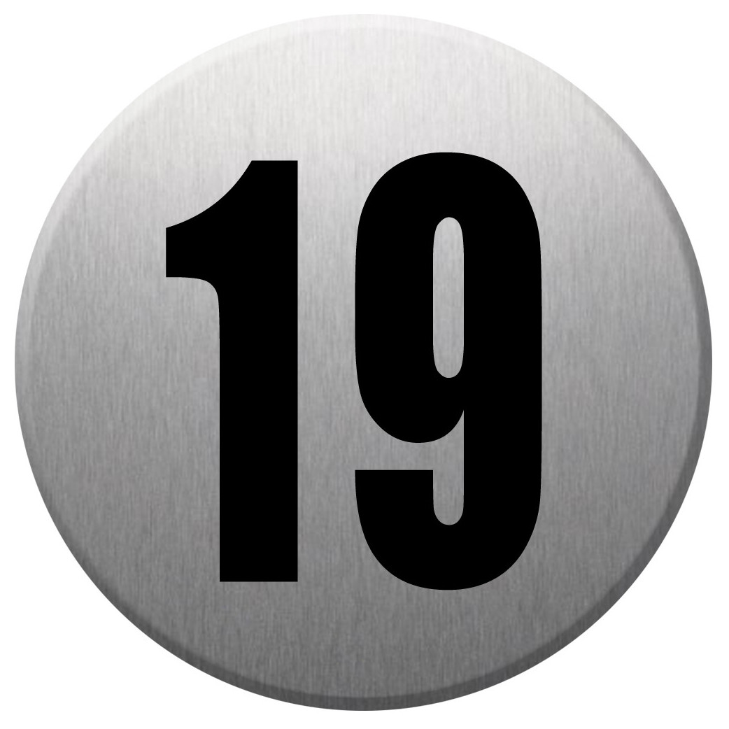 adresse postale numéro 19 - gris brossé 10x10cm - Sticker/autocollant