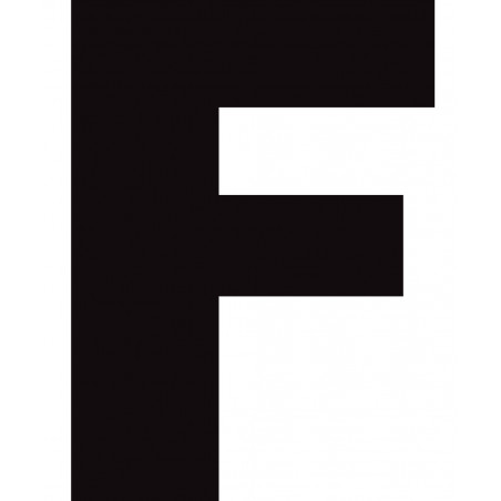 Lettre F noir sur fond blanc (15x12.4cm) - Sticker/autocollant Lettre F noir sur fond blanc (15x12.4cm) - Sticker/autocollant