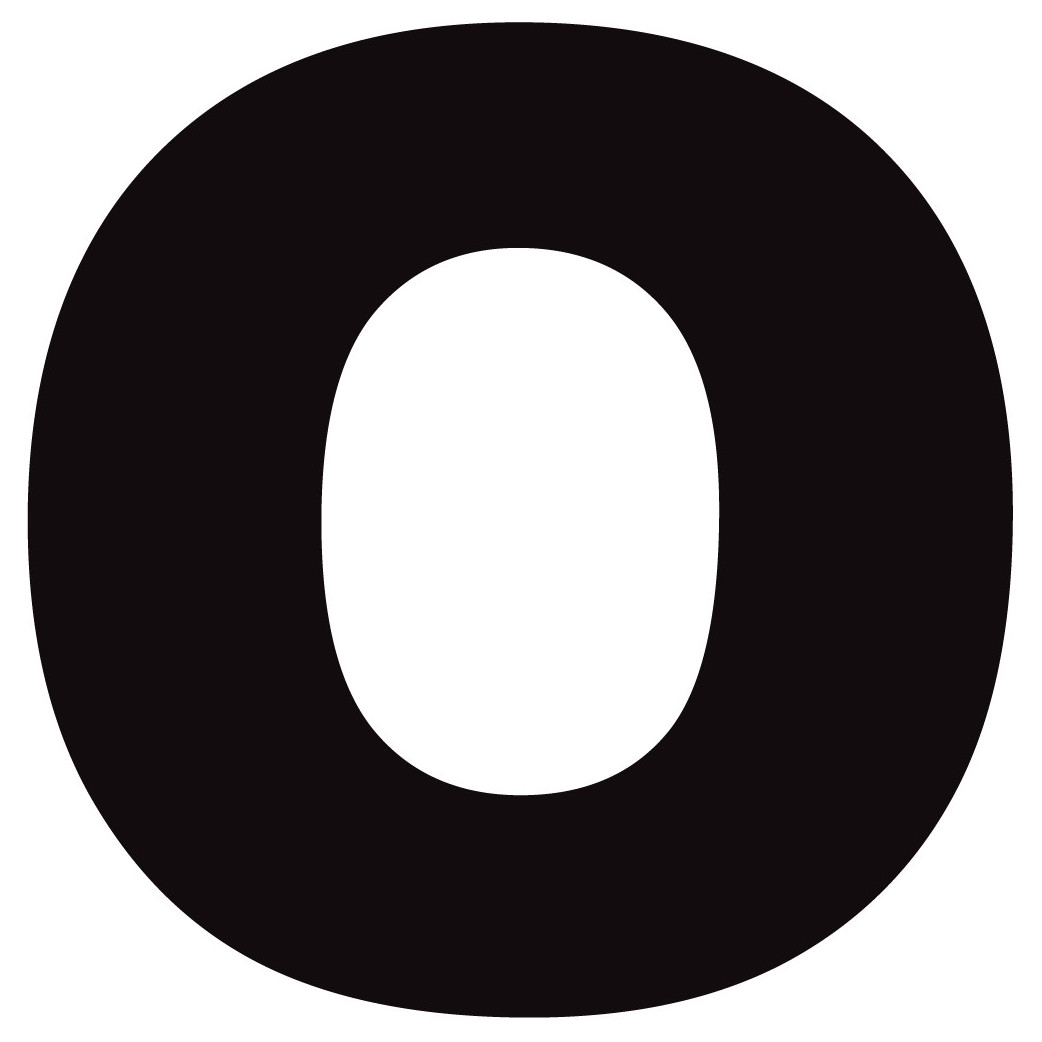 Lettre O noir sur fond blanc (20x20.3cm) - Sticker/autocollant