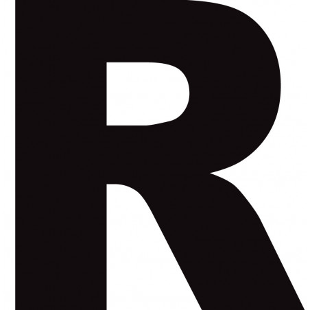 Lettre R noir sur fond blanc (15x14.7cm) - Sticker/autocollant Lettre R noir sur fond blanc (15x14.7cm) - Sticker/autocollant