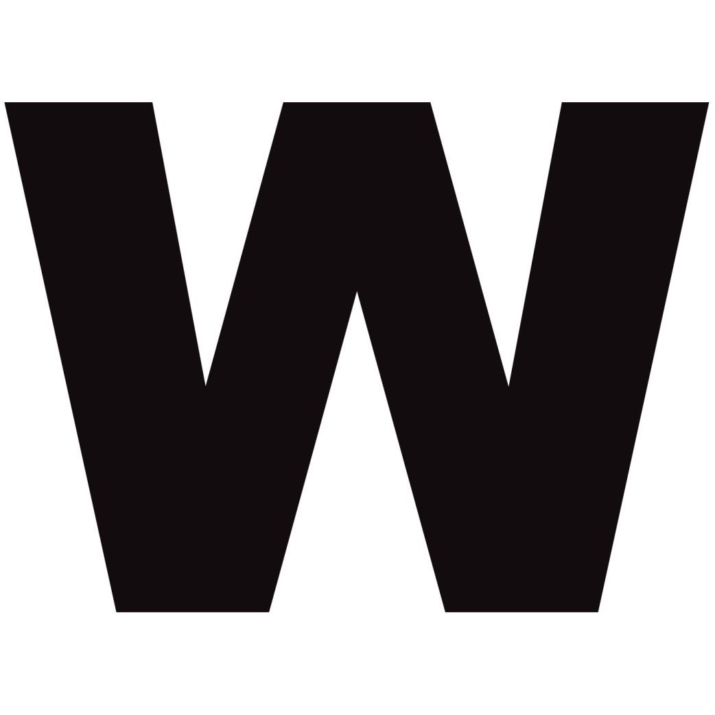 Lettre W noir sur fond blanc (10x14cm) - Sticker/autocollant