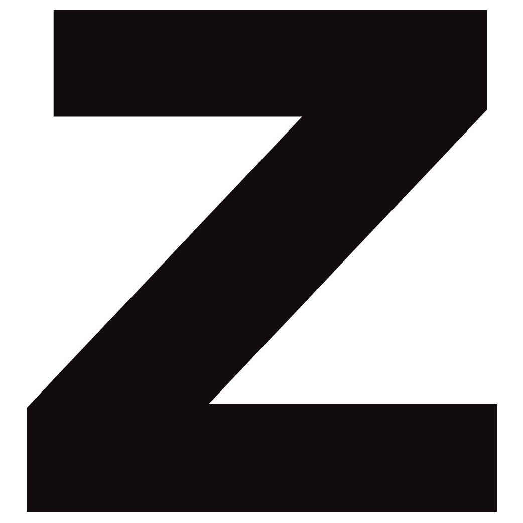 Lettre Z noir sur fond blanc (20x20cm) - Sticker/autocollant