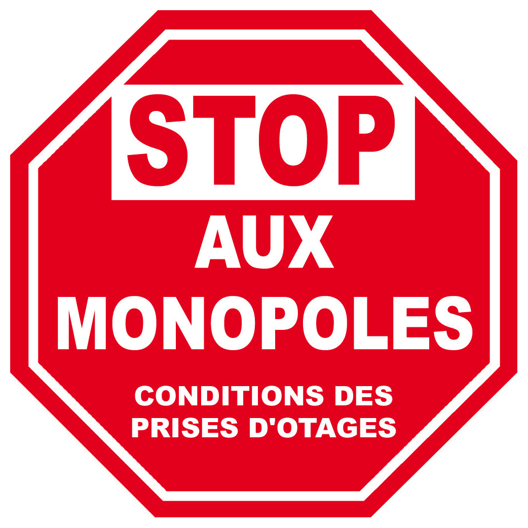 MONOPOLES STOP (15X15cm) - Sticker/autocollant