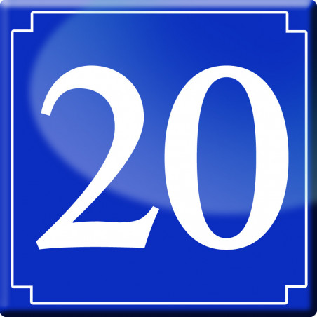 numéro de rue 20 (classique 10x10cm) - Sticker/autocollant numéro de rue 20 (classique 10x10cm) - Sticker/autocollant