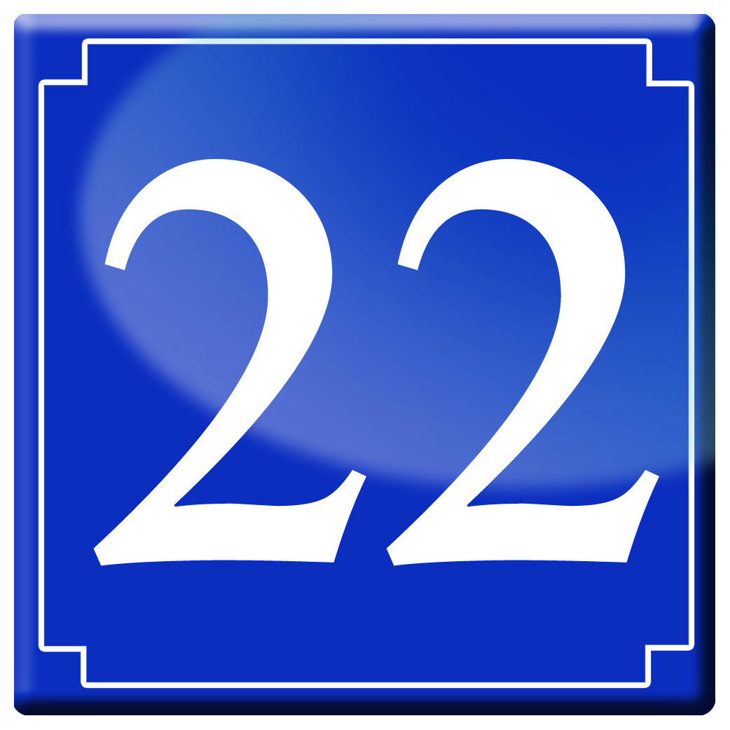 numéro de rue 22 (classique 10x10cm) - Sticker/autocollant