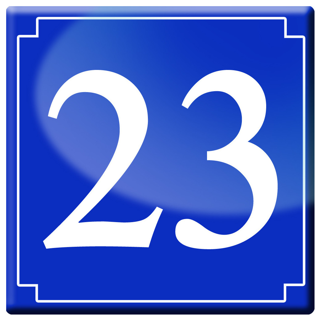 numéro de rue 23 (classique 10x10cm) - Sticker/autocollant