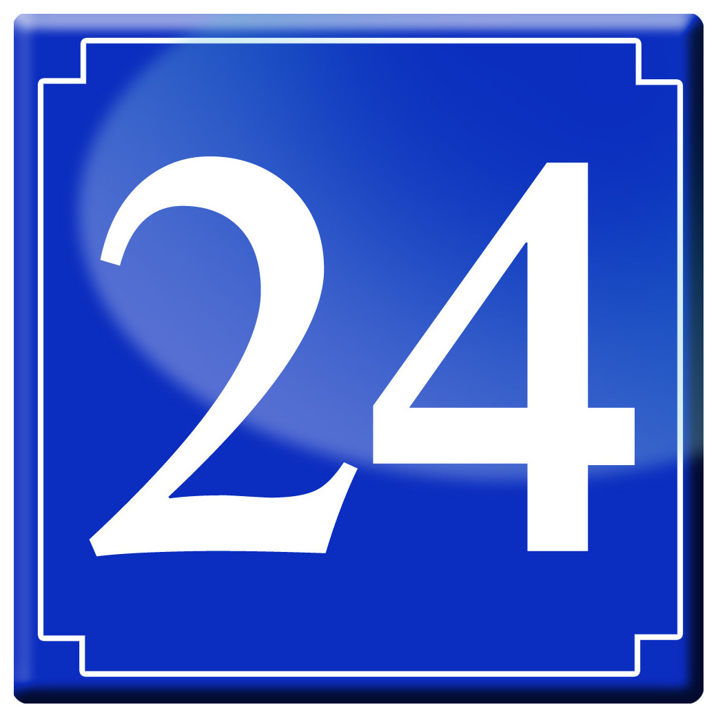 numéro de rue 24 (classique 10x10cm) - Sticker/autocollant