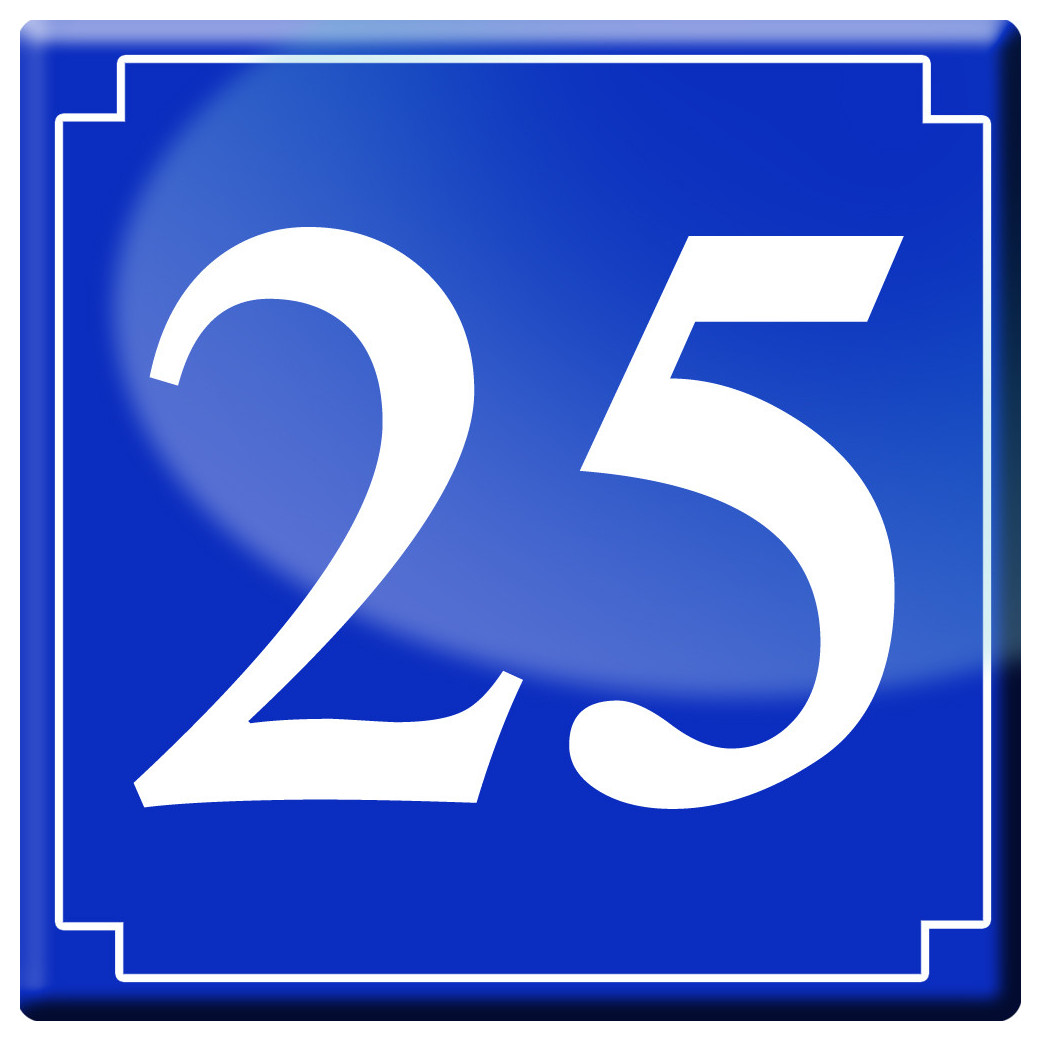 numéro de rue 25 (classique 10x10cm) - Sticker/autocollant