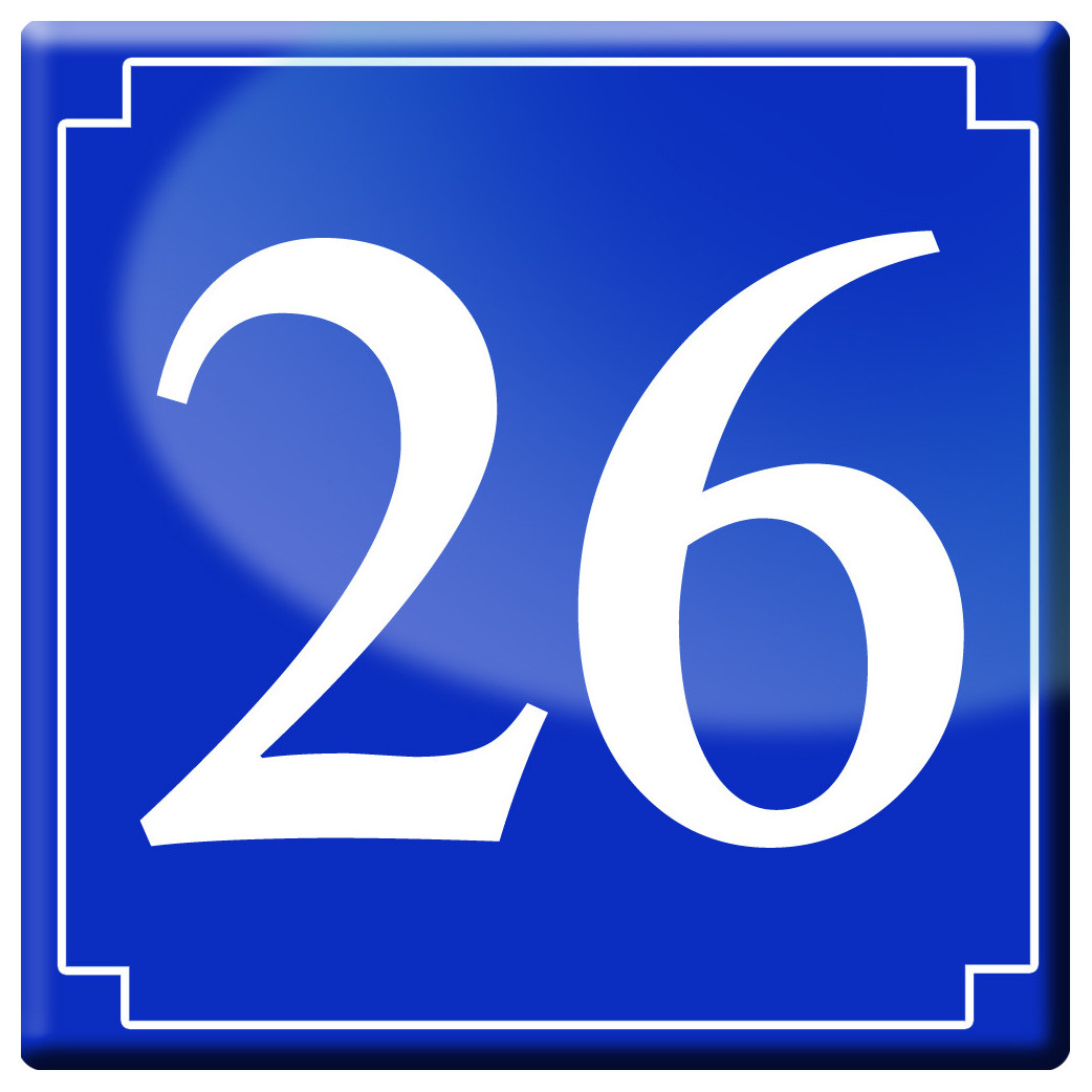 numéro de rue 26 (classique 10x10cm) - Sticker/autocollant