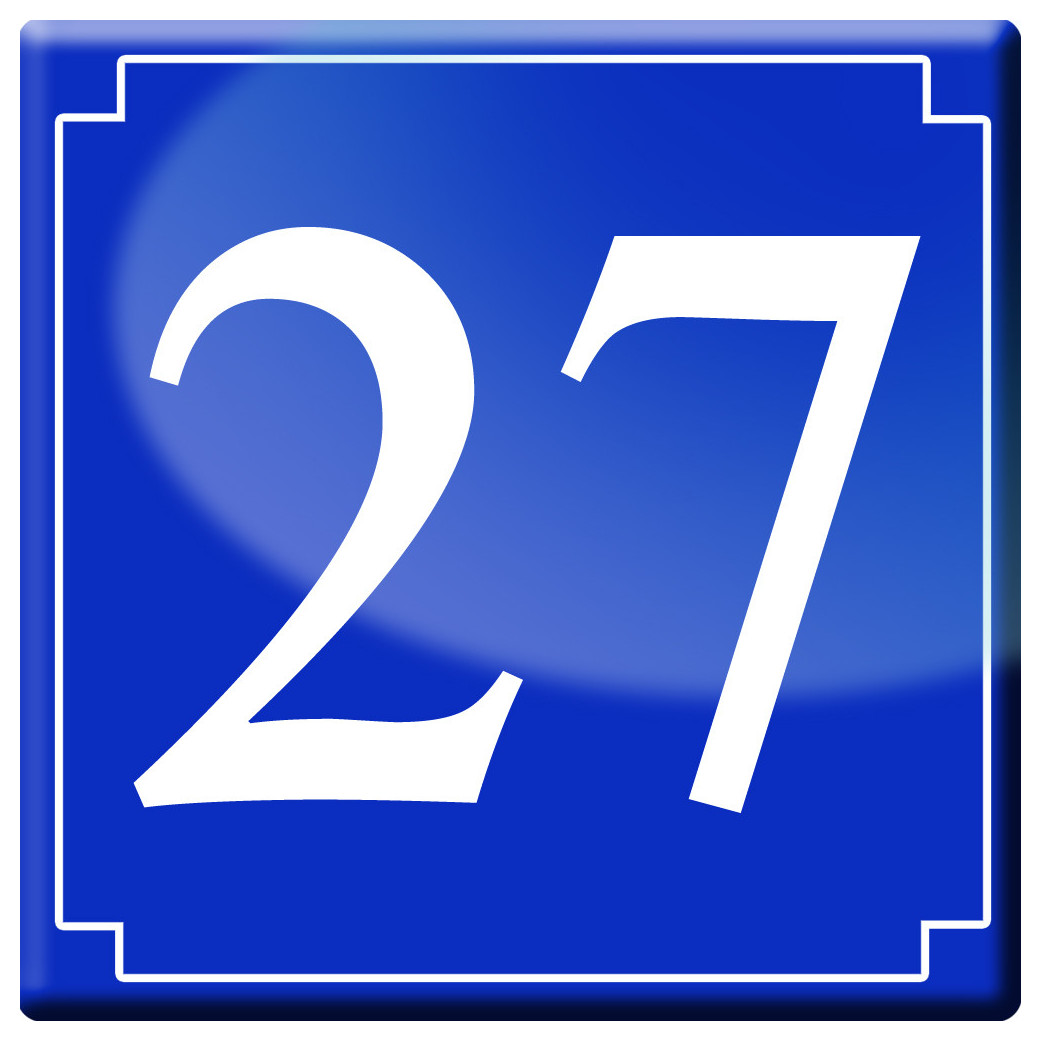 numéro de rue 27 (classique 10x10cm) - Sticker/autocollant