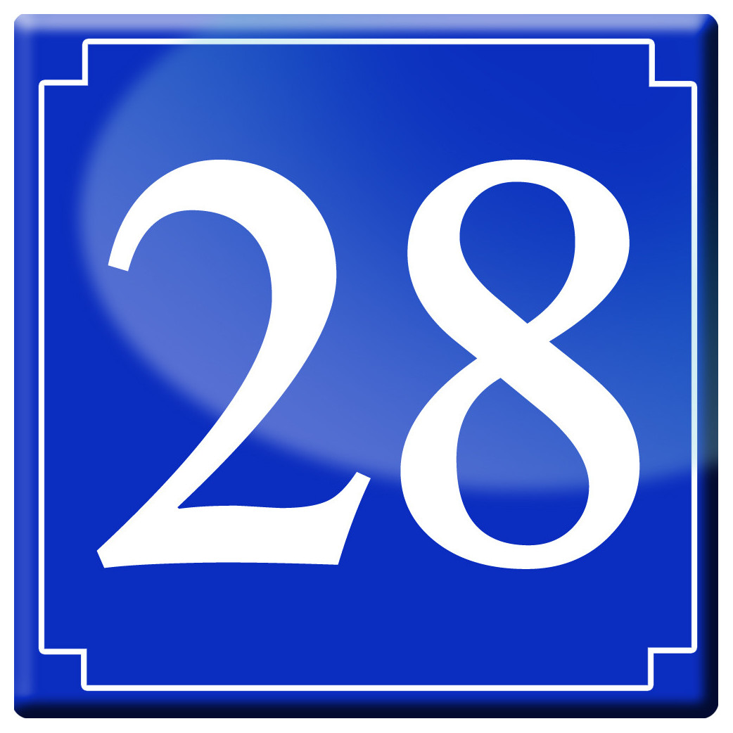 numéro de rue 28 (classique 10x10cm) - Sticker/autocollant