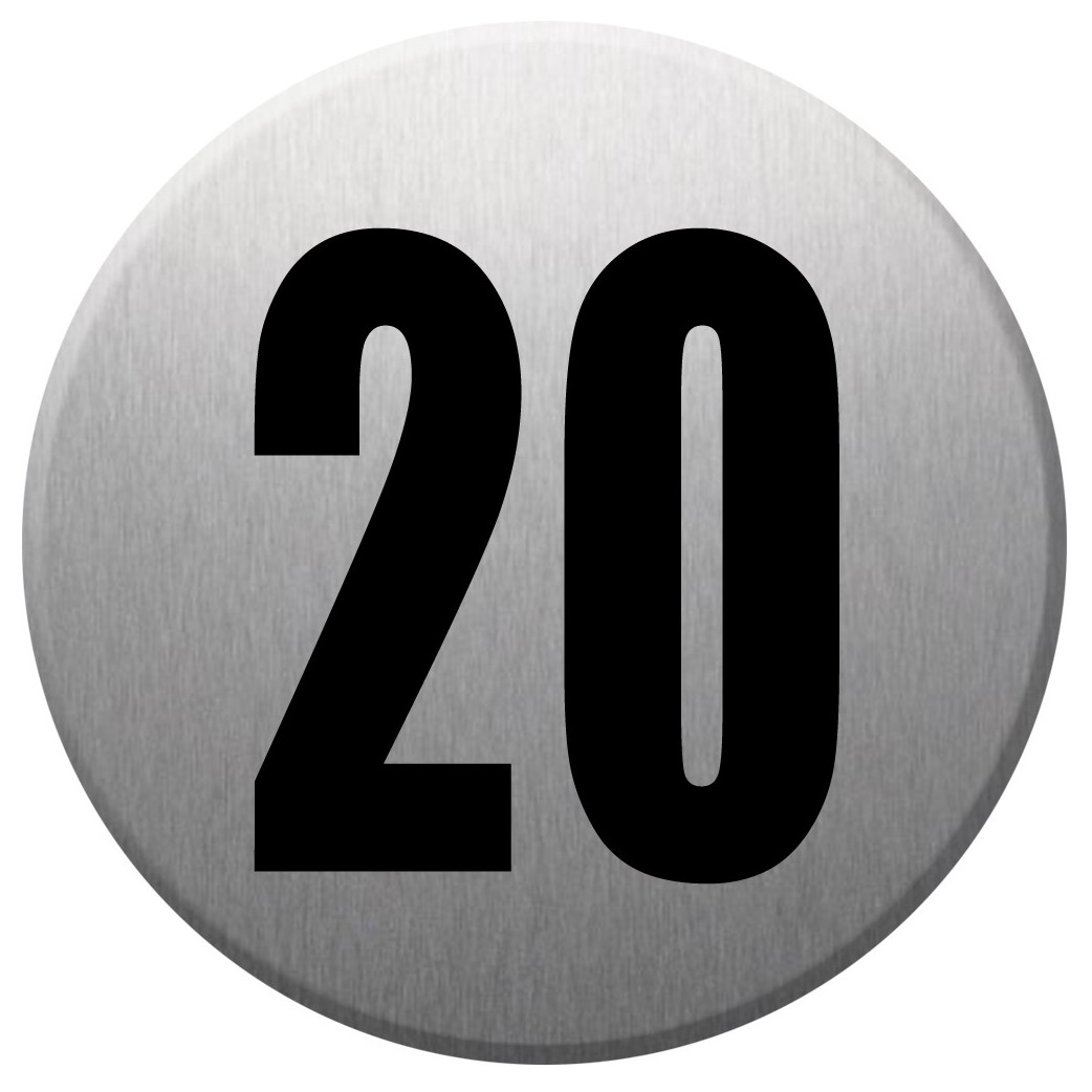 adresse postale numéro 20 (gris brossé 10x10cm) - Sticker/autocollant