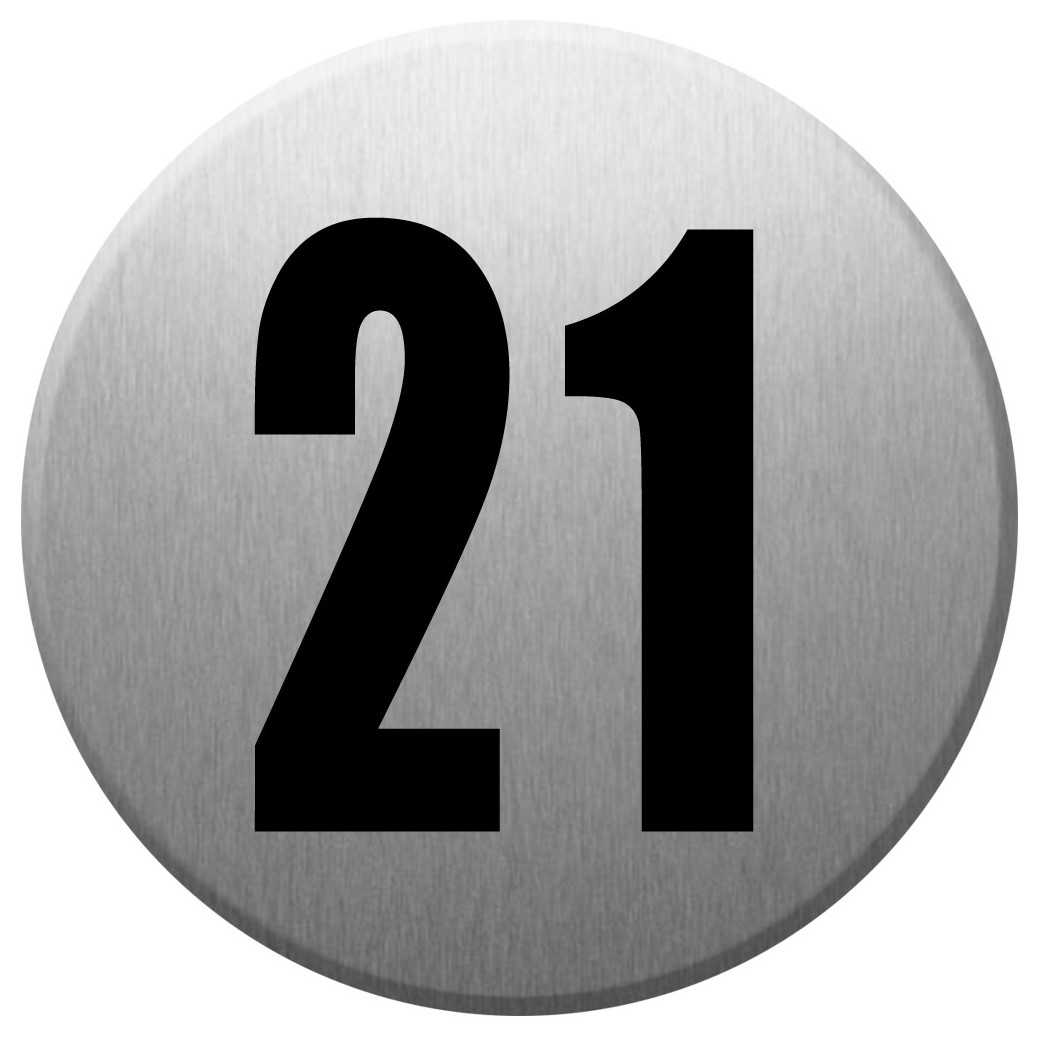 adresse postale numéro 21 (gris brossé 10x10cm) - Sticker/autocollant