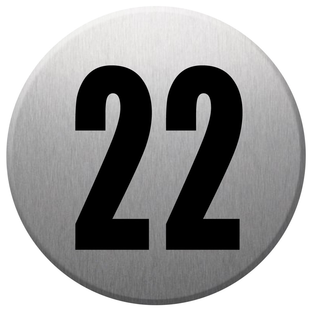 adresse postale numéro 22 (gris brossé 10x10cm) - Sticker/autocollant