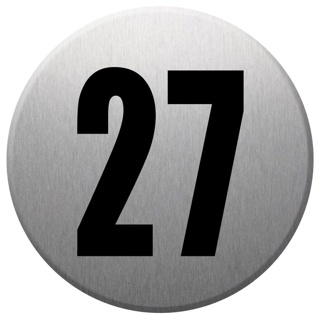 adresse postale numéro 27 (gris brossé 10x10cm) - Sticker/autocollant