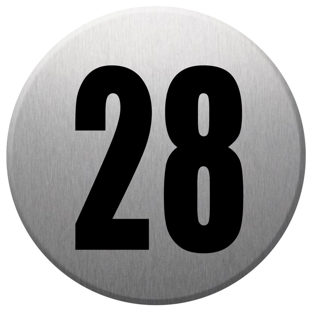 adresse postale numéro 28 (gris brossé 10x10cm) - Sticker/autocollant