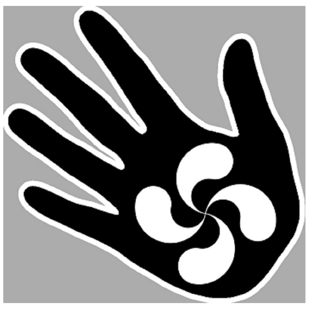 Main Basque noir - 10x10cm - Sticker/autocollant