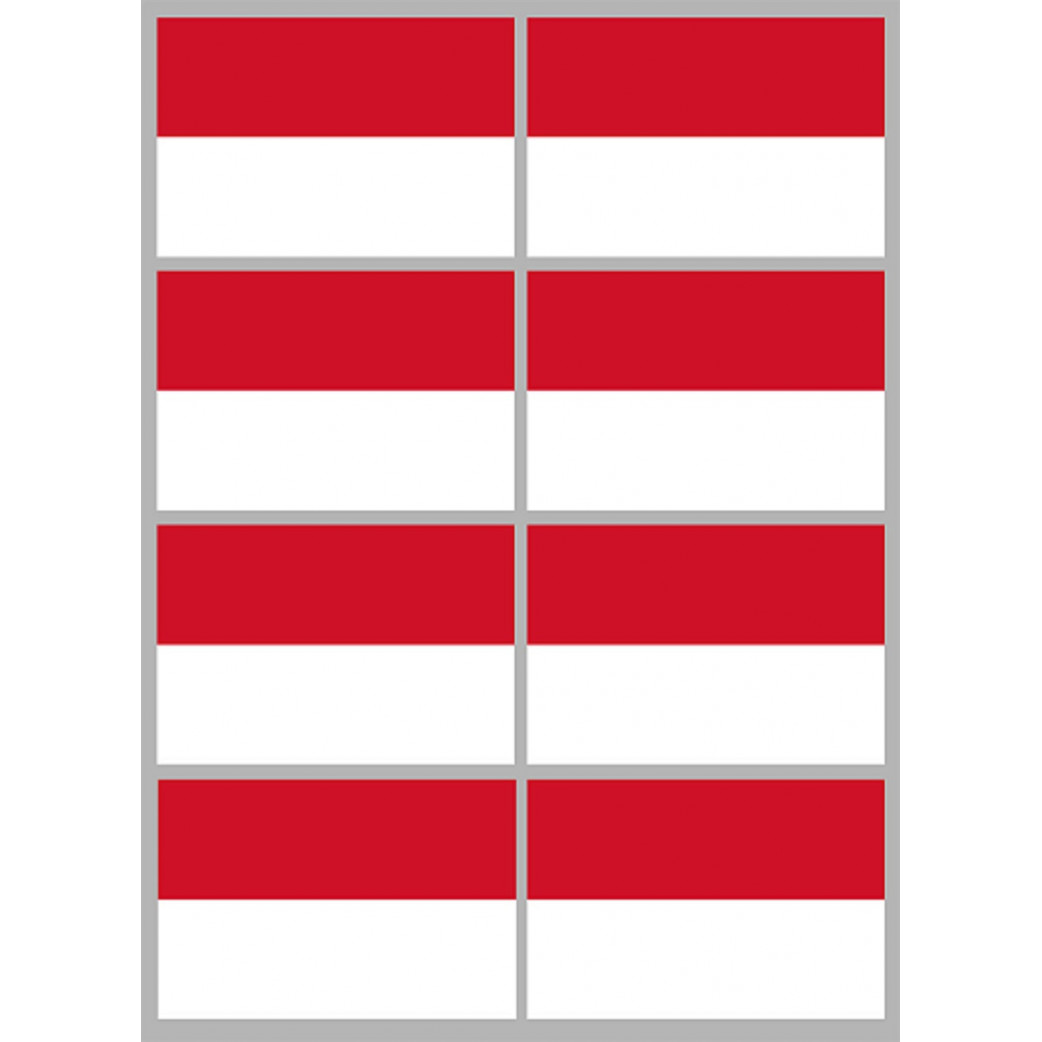 Drapeau Monaco (8 fois 9.5x6.3 cm) - Sticker/autocollant