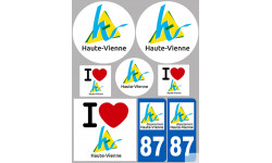 Département 87 la Haute-Vienne (8 autocollants variés) - Sticker/autocollant