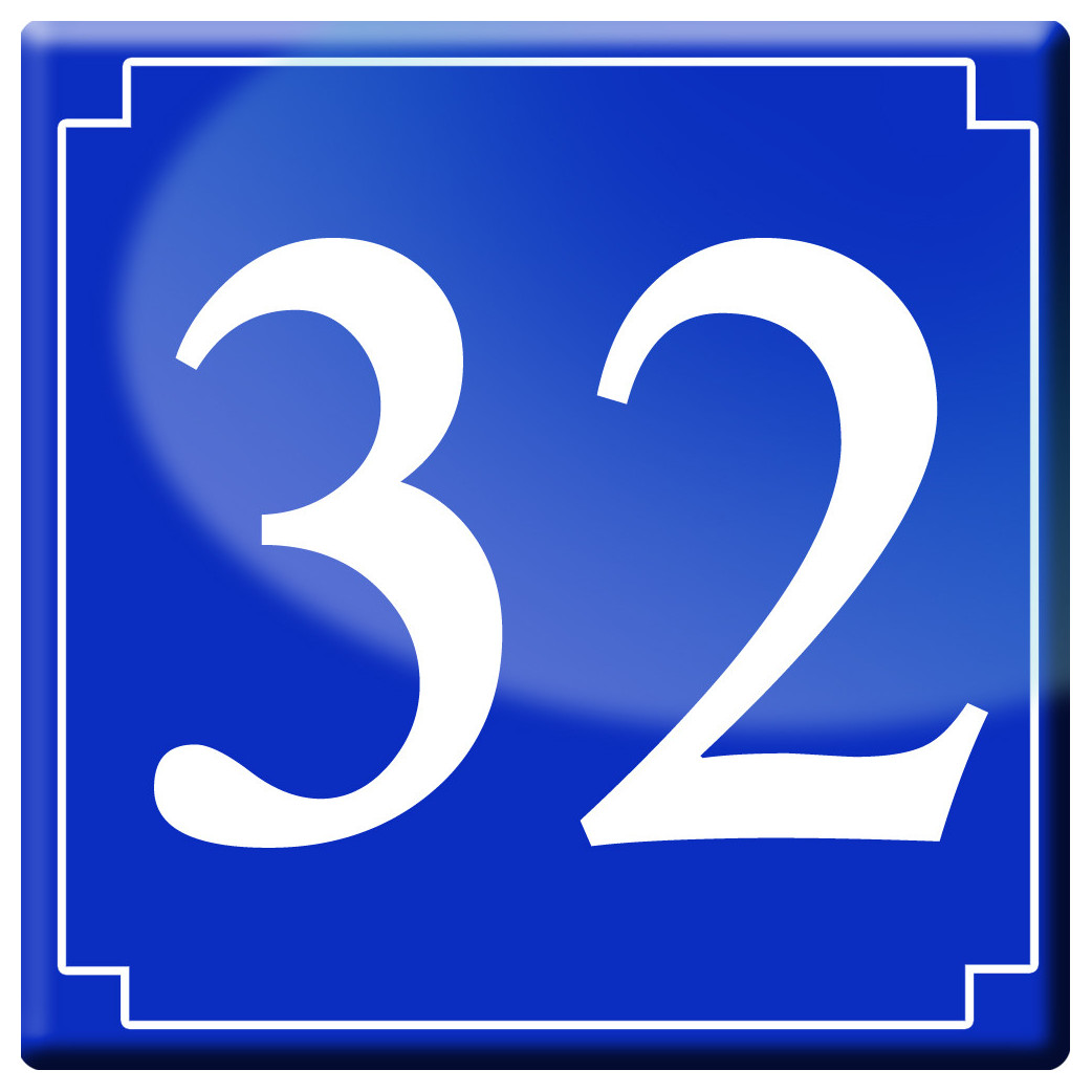 numéro de rue 32 (classique 10x10cm) - Sticker/autocollant