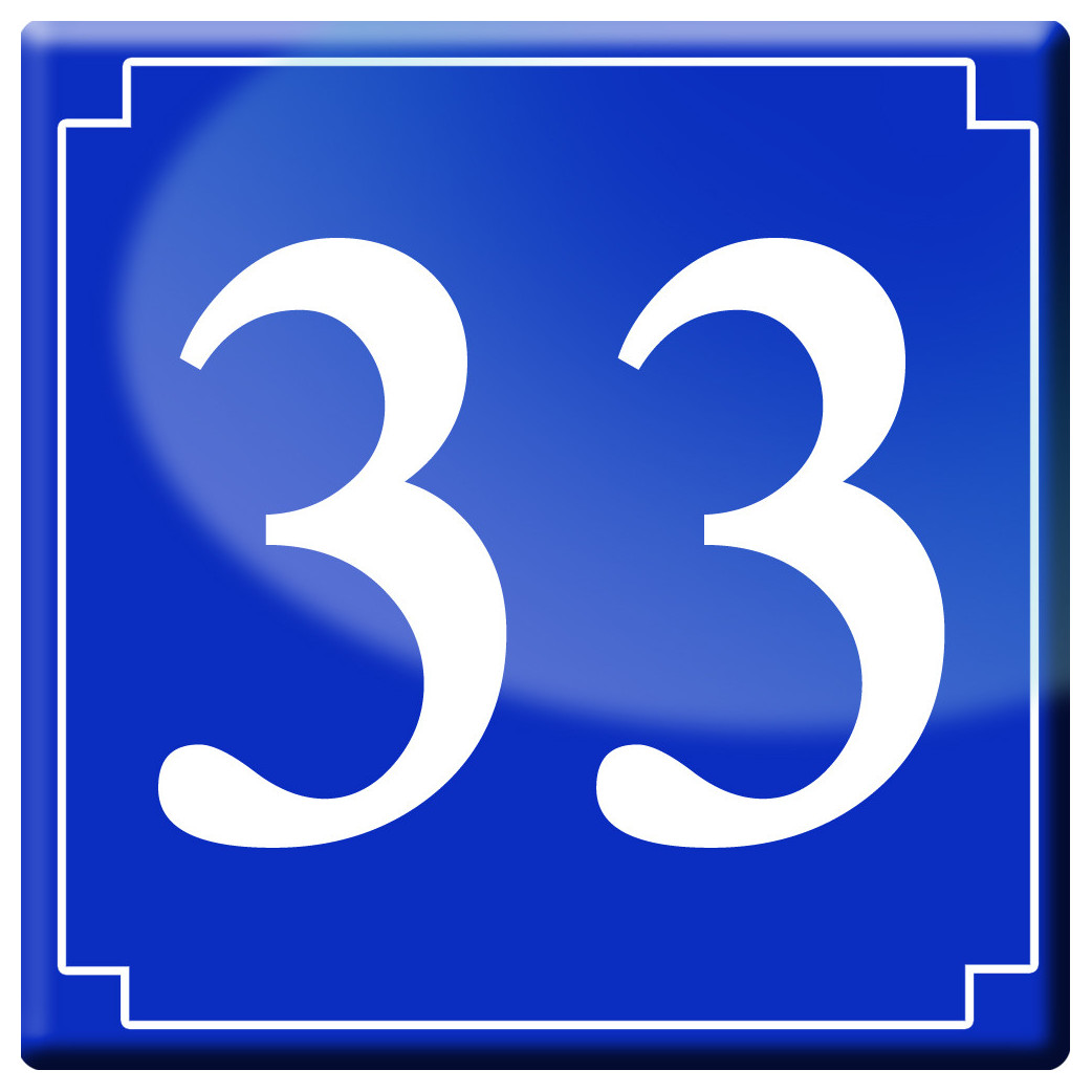 numéro de rue 33 (classique 10x10cm) - Sticker/autocollant