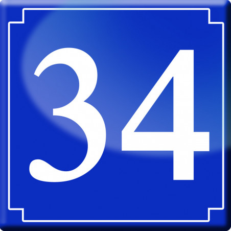 numéro de rue 34 (classique 10x10cm) - Sticker/autocollant numéro de rue 34 (classique 10x10cm) - Sticker/autocollant