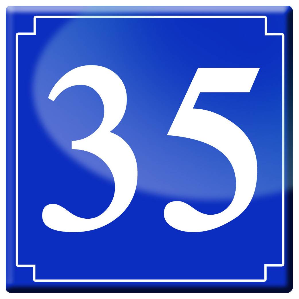 numéro de rue 35 (classique 10x10cm) - Sticker/autocollant