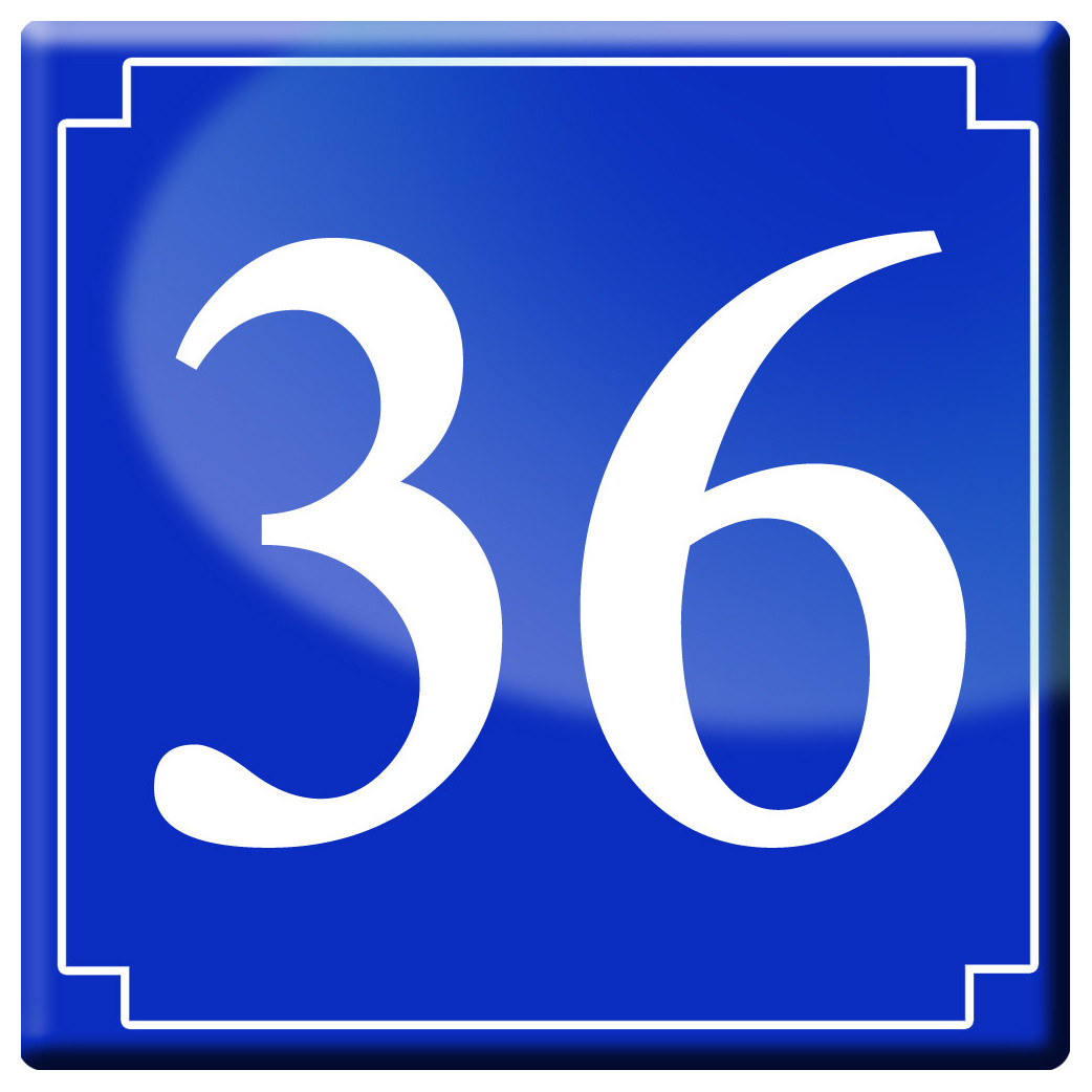 numéro de rue 36 (classique 10x10cm) - Sticker/autocollant