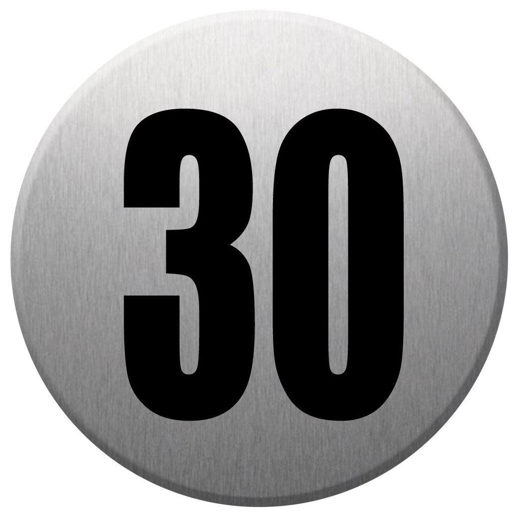 adresse postale numéro 30 (gris brossé 10x10cm) - Sticker/autocollant