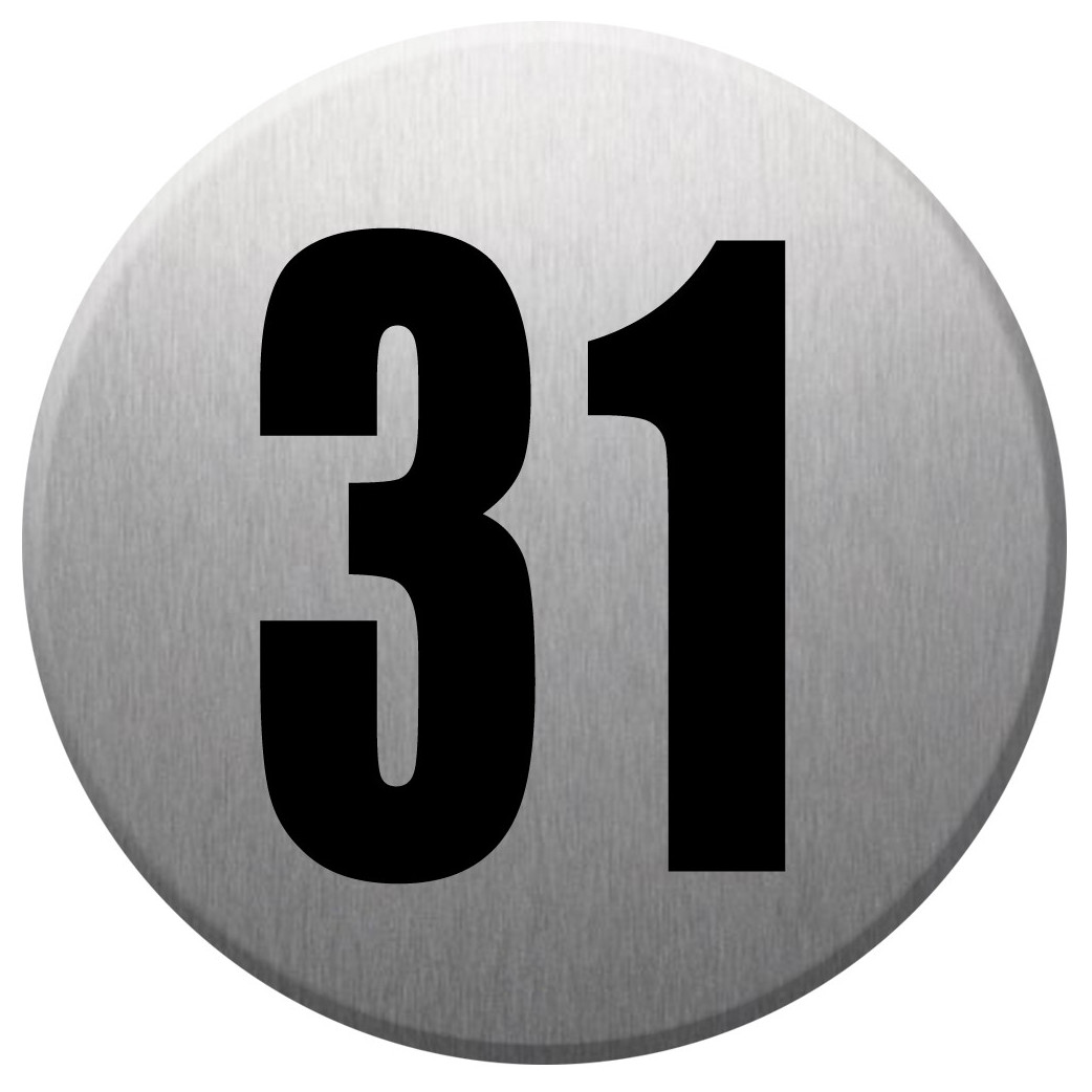 adresse postale numéro 31 (gris brossé 10x10cm) - Sticker/autocollant