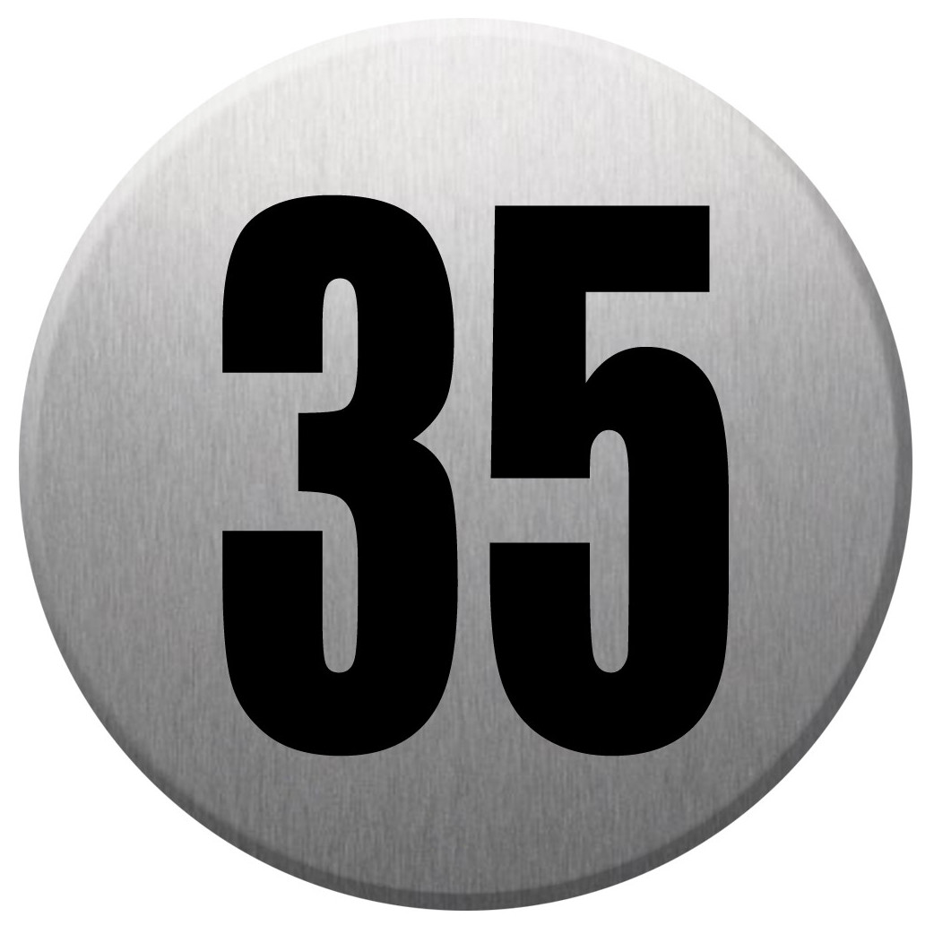 adresse postale numéro 35 (gris brossé 10x10cm) - Sticker/autocollant