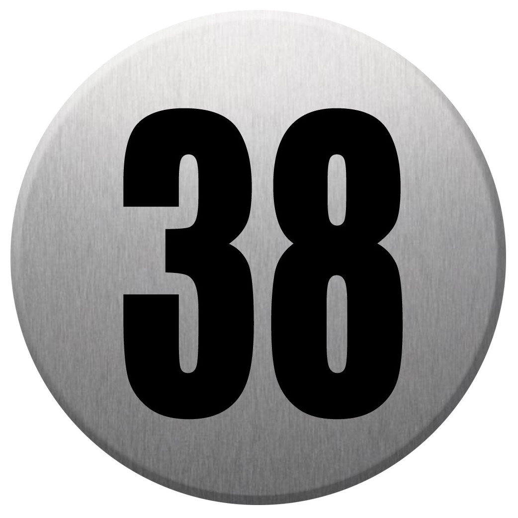 adresse postale numéro 38 (gris brossé 10x10cm) - Sticker/autocollant