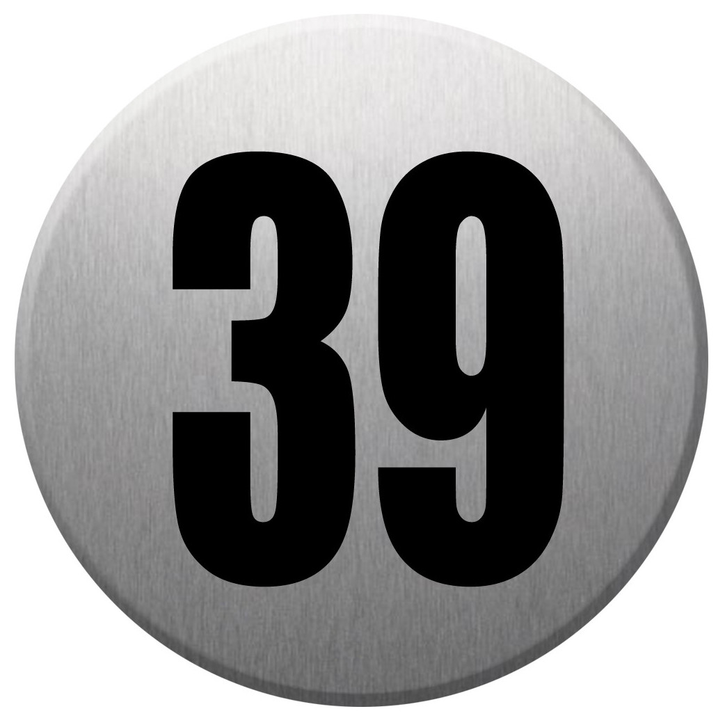 adresse postale numéro 39 (gris brossé 10x10cm) - Sticker/autocollant