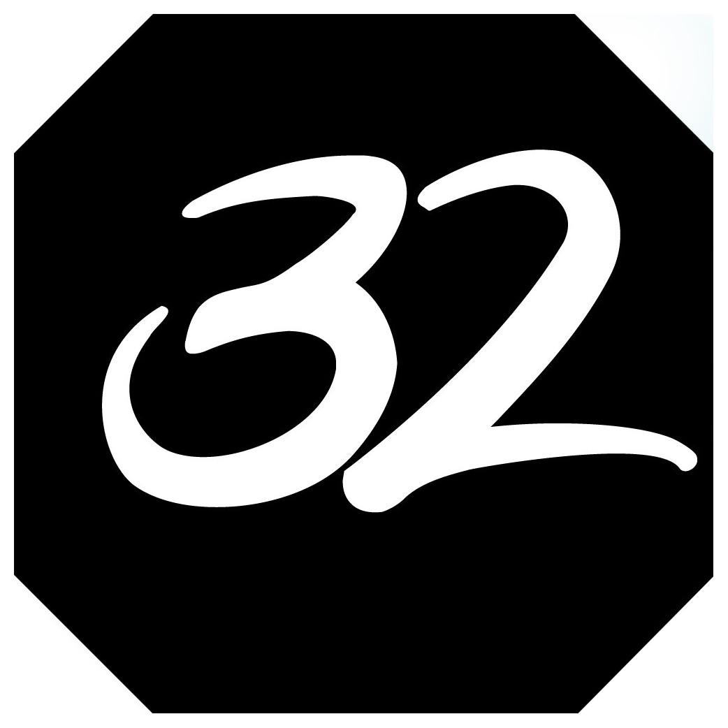 numéro de boite aux lettres 32 (architecte 10x10cm) - Sticker/autocollant