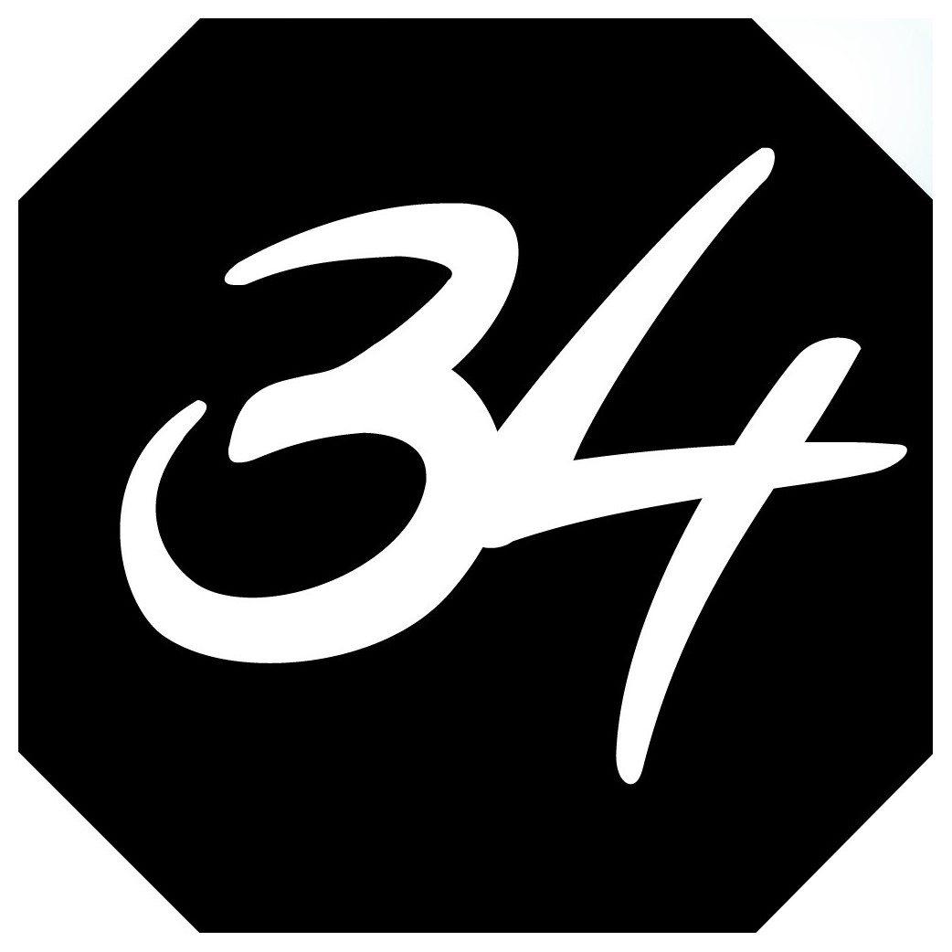 numéro de boite aux lettres 34 (architecte 10x10cm) - Sticker/autocollant