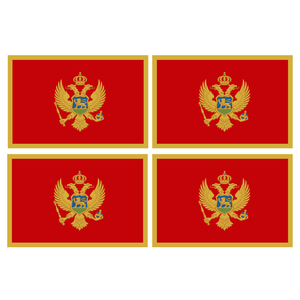 Drapeau Monténégro (4 fois 9.5x6.3cm) - Sticker/autocollant